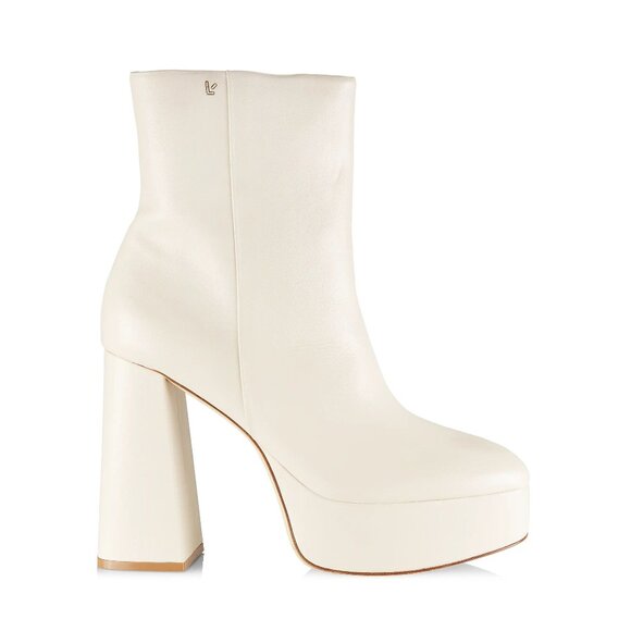 Larroude Shoes - 🆕 LARROUDE Dolly Platform Ankle Boot Bootie Off-White Ivory 7.5